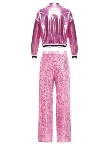 Girls Outfits Stand Collar Tracksuit School Show Dancewear Coat Costumes Jazz - Picture 48 of 63