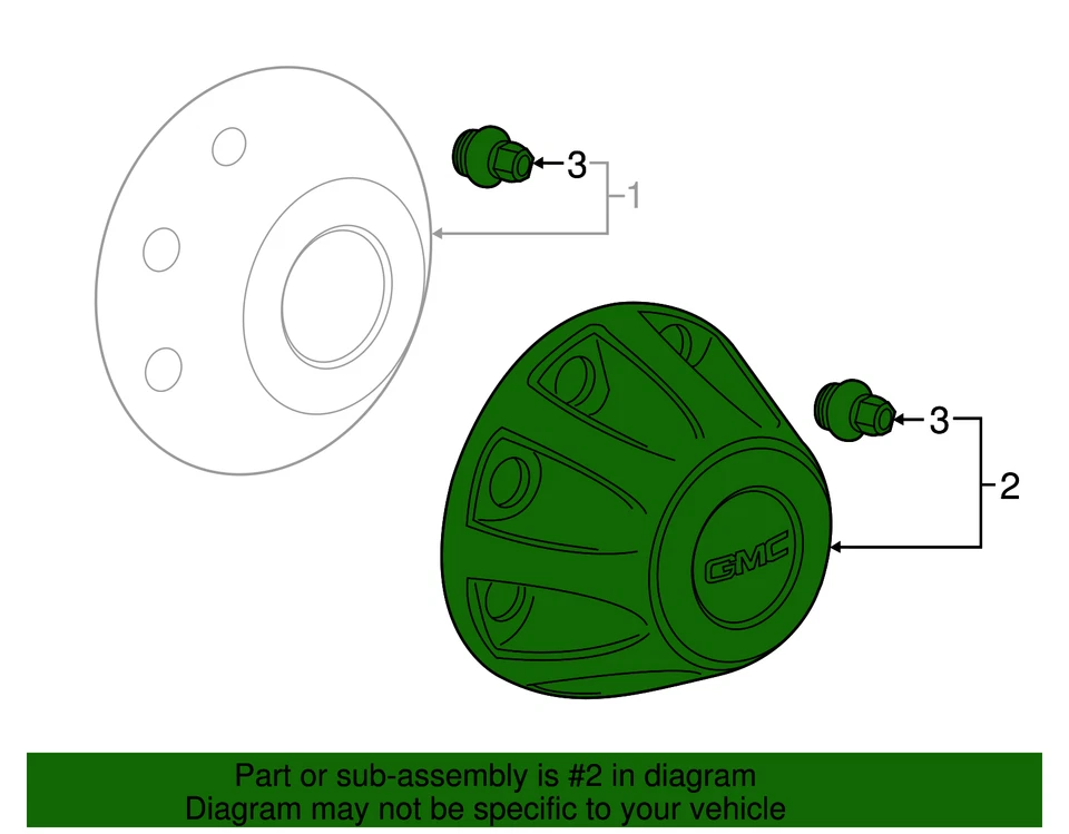 正品 Chrome GMC 集线器盖 09597808 — 第 2/2 张图片