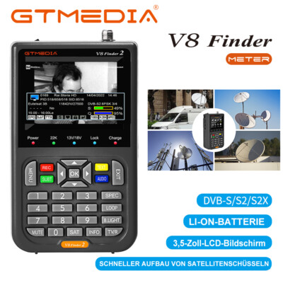 PROFI Sat Finder GTMEDIA V8 Satelliten Messgerät SATFINDER DVB-S/S2/S2X,3.5''LCD