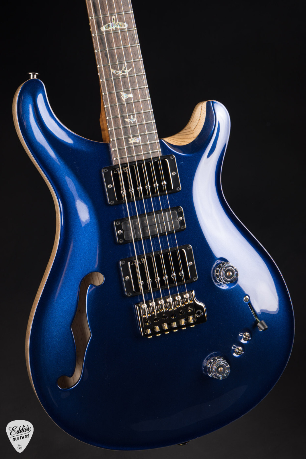 PRS Eddie's Guitars Wood Library Special Semi Hollow - Blue Metallic #394224