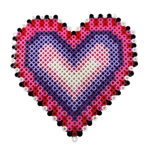 Pyssla Rainbow Heart Perler Bead Art Valentine S Day Heart White Red Black  2025