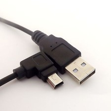 1x USB 2.0 A Male Plug to Mini B 5 Pin Left Angled 90 Degree Spiral Coiled Cable