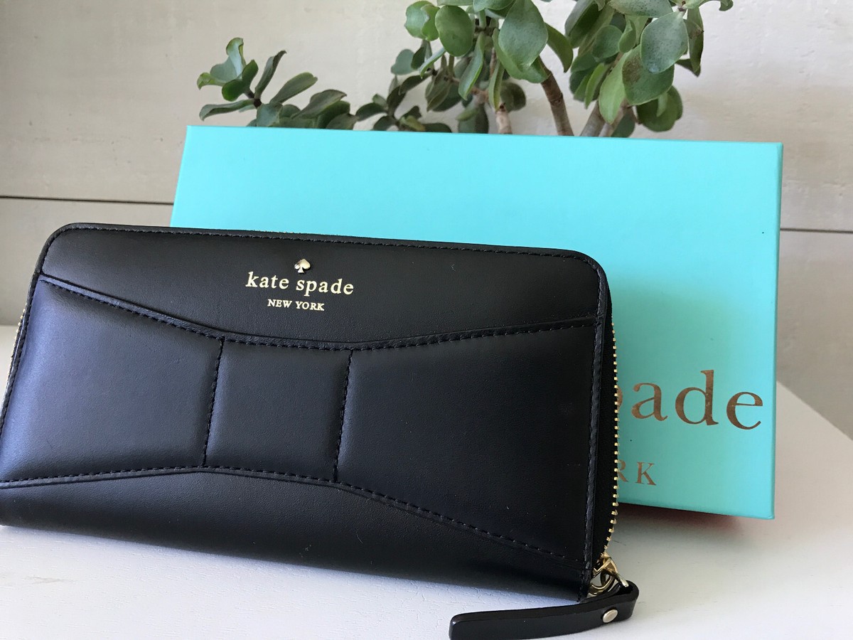 KATE SPADE 2 Park Avenue BEAU Lacey WALLET Black LEATHER KATE SPADE 2 Park Avenue BEAU Lacey WALLET Black LEATHER