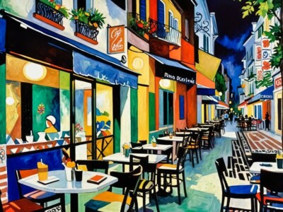 A5 Grußkarte vorne personalisierbar A5 individuell Geburtstag Cafe Art Paris