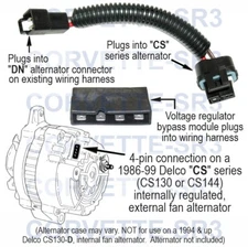 Alternator Conversion Kit, DN External to CS130 CS144 Internal Regulated Adapter