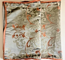 2x MARTHA STEWART Damask Standard Pillow Shams Gray Coral