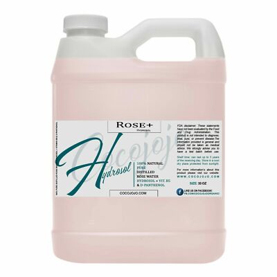 Rose hydrosol + vitamin b5 and D panthenol hydrating cleanser facial toner 32 oz