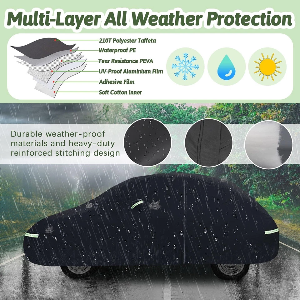 For 1960-1980 Volkswagen Beetle 210T Car Cover Waterproof Rain Snow Sun Dust - Image 3 of 4