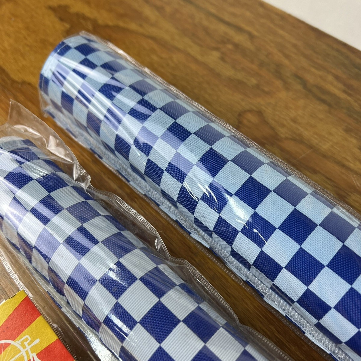 OLD SCHOOL CHECKERBOARD WHITE / BLUE BMX 3 PIECE PAD SET BUCKEYE