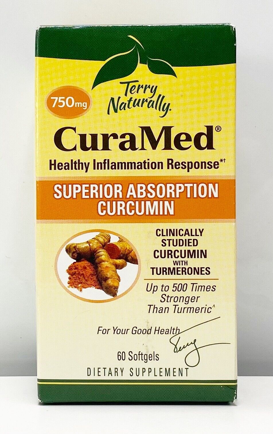 Terry Naturally CuraMed Superior Absorption Curcumin 60 Softgels 750mg 10/2023+