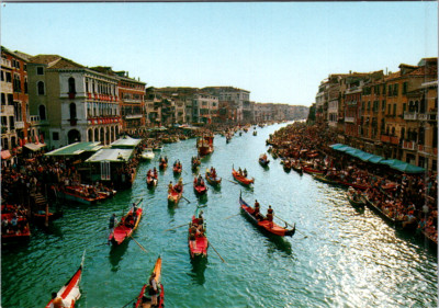 Vintage Postcard Venice La Regata Boat Festival Italy