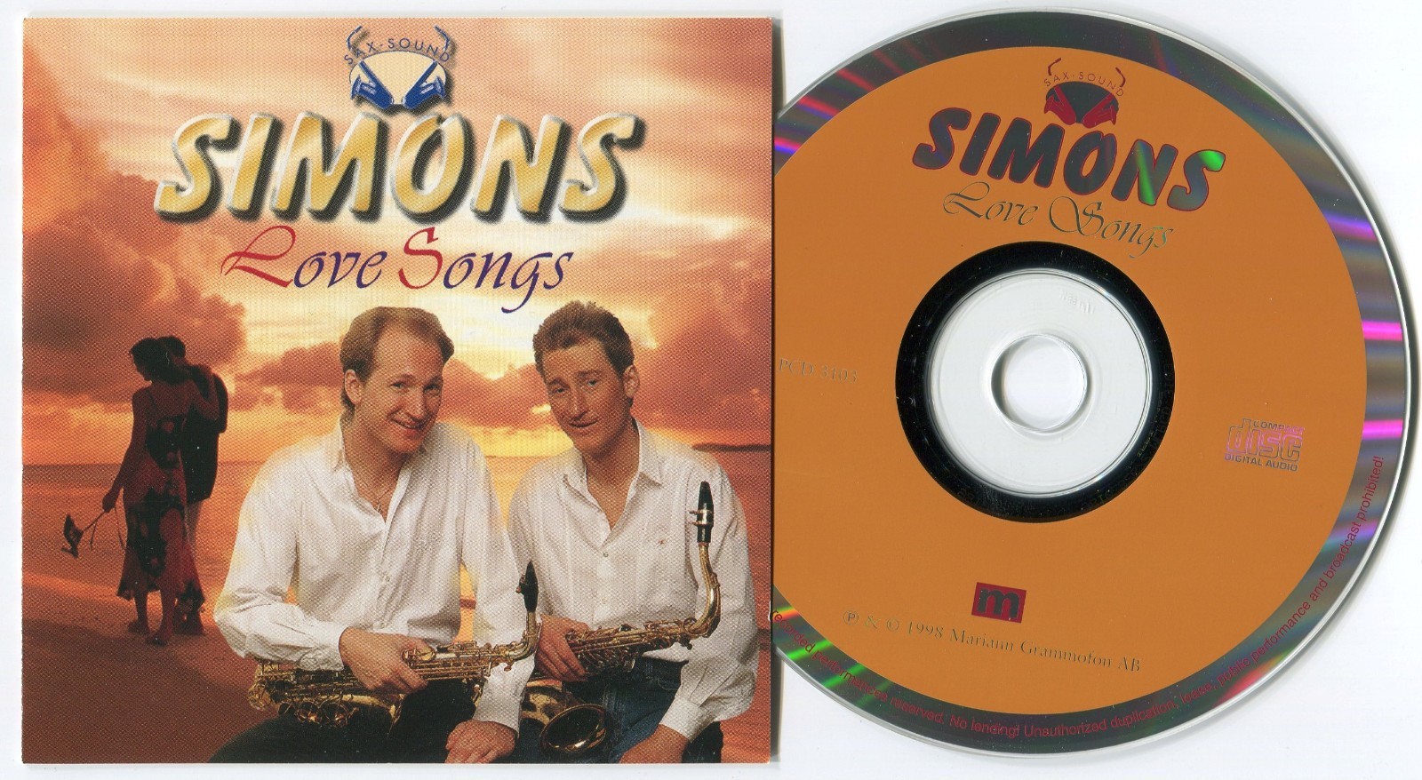 [BEE GEES COVER] SIMONS ~ LOVE SONGS ~ 1998 SWEDISH 12-TRACK CD ALBUM