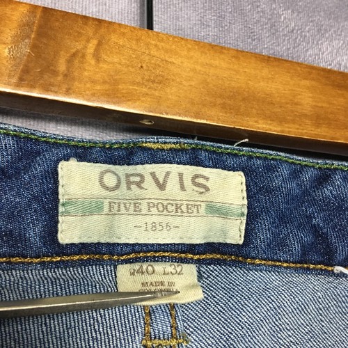 Orvis Mens 5 Pocket Blue Jeans size 40x32 Cotton Stretch Denim Pants - Picture 7 of 17