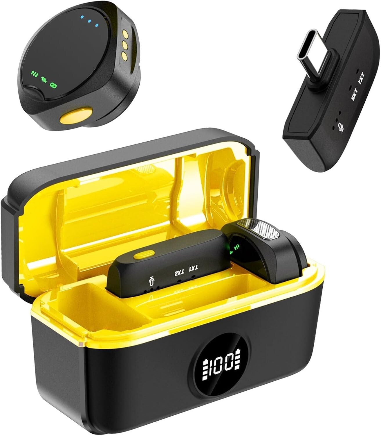 PADONISE Microphone for iPhone/Android, Mini Wireless Lavalier Microphone...