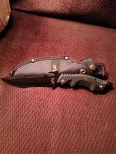 Black ABS 10" Bowie W/Sheath