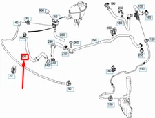 MERCEDES-BENZ E W212 RECIRCULATING PUMP AND ENGINE HOSE A2128320023
