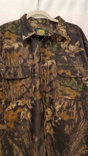 Cabela's Mens Camouflage Button Down Hunting Shirt Jacket 2XL OUTDOOR WARM LAYER - Picture 2 of 9