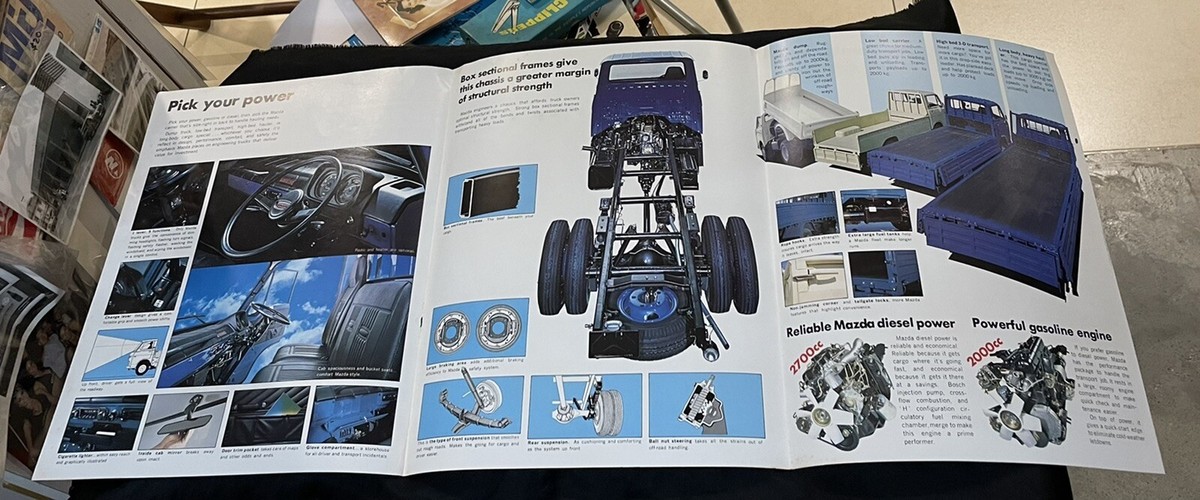 Ebro P200 1973 Miguel y Clara ミルク運搬トラック 1973 Mazda truck E2000 Gasoline E2700 Diesel English brochure