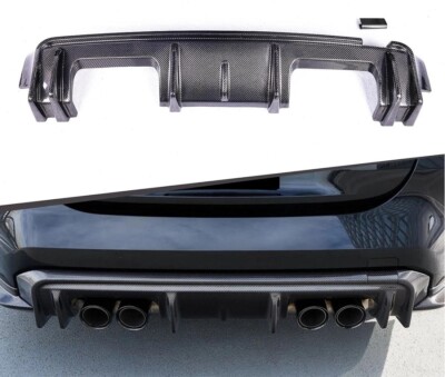 Fits 2021-2025 24 BMW G80 M3 G82 G83 M4 Rear Bumper Diffuser Real Carbon Fibe 3D