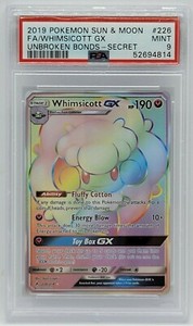 2019 Pokemon S&M Unbroken Bonds #226 Secret Full Art - PSA 9 - WHIMSICOTT GX