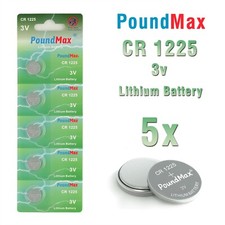 5 X Super 1225 CR1225 DL1225,ECR1225, BR1225, 3V PoundMax Lithium Coin Batteries
