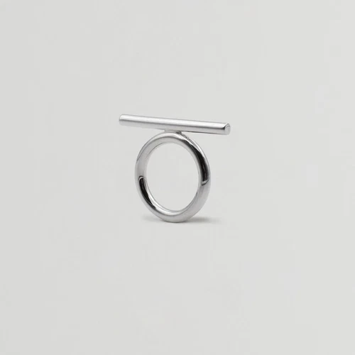 925 Simple Bar Ring, Handmade Solid Silver Ring, Unisex Chunky Round Ring, VTR