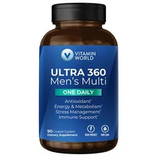 Vitamin World Ultra 360 Men’s Multivitamin Minerals Antioxidants 90 Caplets