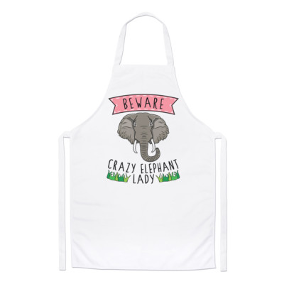 Vorsicht Crazy Elephant Lady Kochschürze - Lustiger Tierwitz Kochen