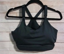 Nursing Sports Bra L High Impact Black Seamless Back Close Removable Pads NWOT