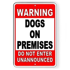 Warning Dogs On Premises Do Not Enter Unannounced Sign Decal Beware Of Dog BD23