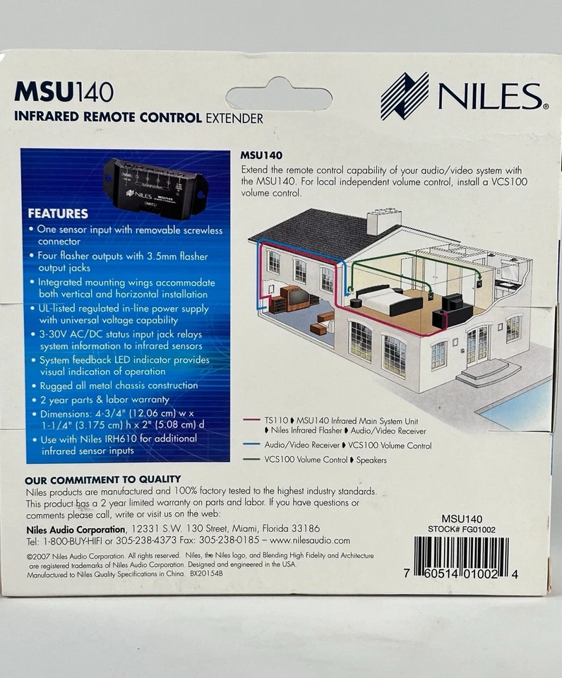 Niles Infrared Remote Control Extender MSU140 - Main System Unit NEW - Image 3 of 4