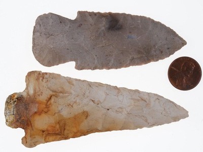 2 Large Native American Spear Points