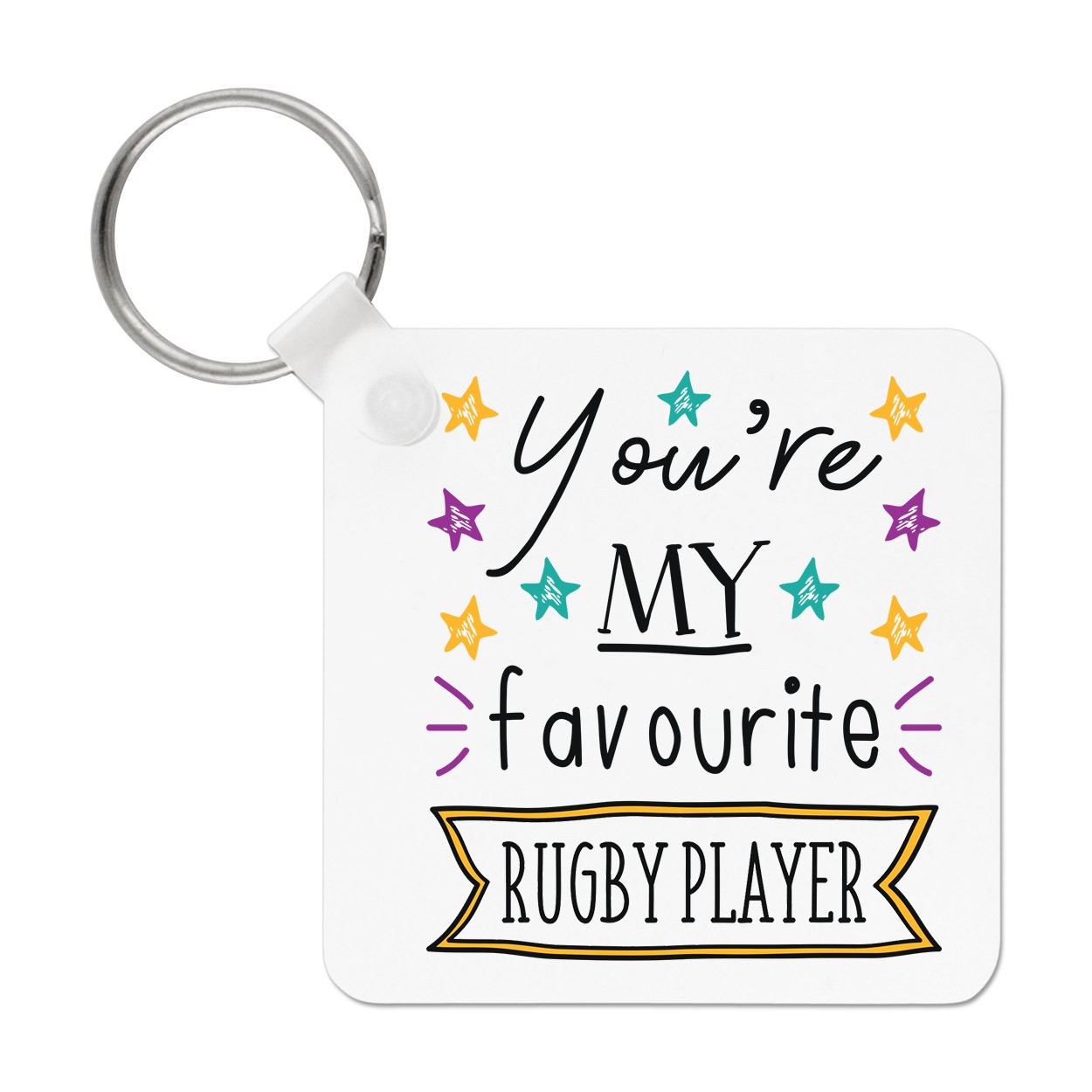 You're My Favourite Rugby Player Stars Keyring Key Chain - Funny Best