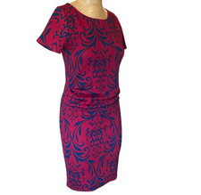 PinkBlush Fitted Maternity Short Sleeve Dress S Burgundy #287K