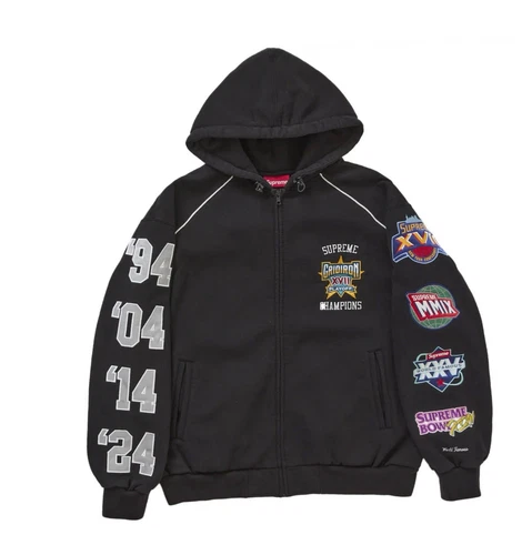 Sweat à capuche zippé noir Supreme Playoffs taille extra large