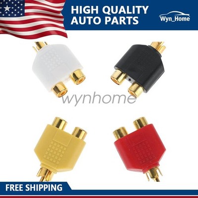 4 Pcs RCA Y Splitter Plug Adapter 2 Female to 1 Male for Audio Video TV Cable