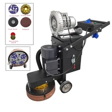 220V 4-head Chassis Concrete Floor Grinder Machine External Fan 2500m²/8h 5.4HP