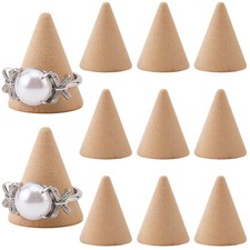 30Pcs Wood Cone Ring Display Natural Wood Ring Holder 1 Inch Modern Dressing ...