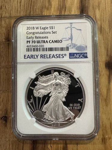 2018 W AMERICAN SILVER EAGLE, NGC PF70, ULTRA CAMEO,EARLY RELEASES, $1 .999 Fine