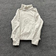 Athleta Sweatshirt Womens Size M White Mock Neck Fleece Pullover Zipper Pocket