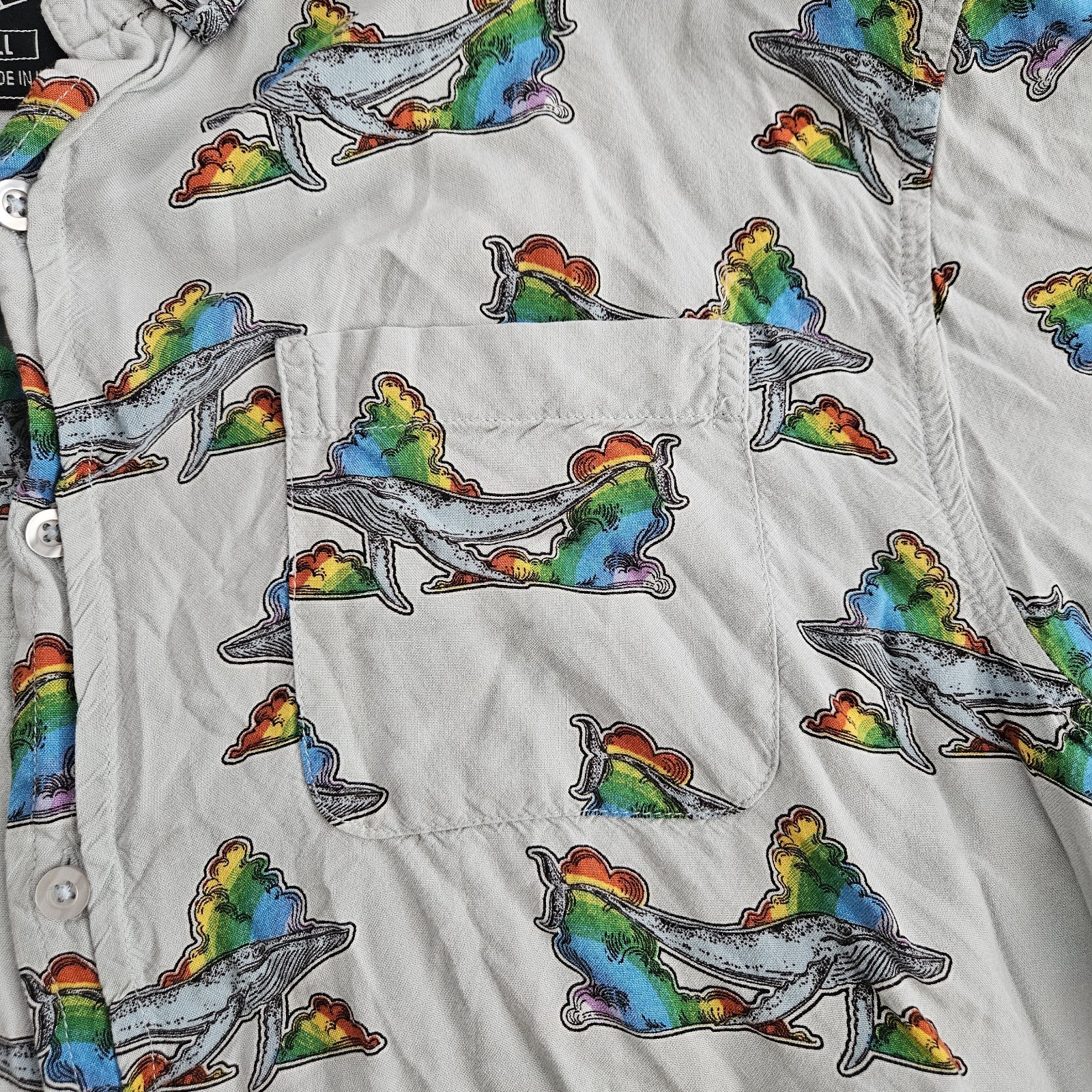 Men's Super Massive Button Down Rainbow Unicorn S… - image 3