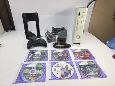 Microsoft Xbox 360 - No HDD - Matte White Arcade Jasper V2 Console Games Bundle