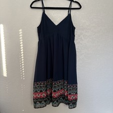 Maurices Women’s Size Large Blue Sleeveless Knee Length Spaghetti Strap Sundress