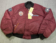 NWT H2 Heron Preston X H&M Reversible Flight Bomber Jacket Sz XL Burgundy Black
