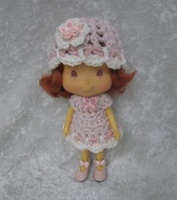 Made to fit STRAWBERRY SHORTCAKE 22 Handmade Clothes, Crochet Dress  Hat Set