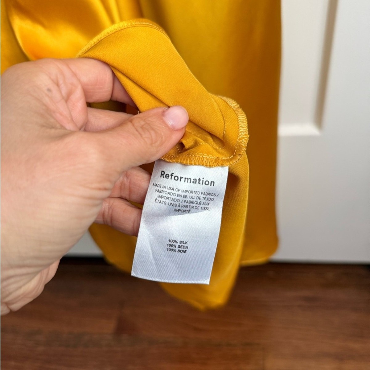 Reformation Jeany Silk Halter Neck Column Maxi Dress Turmeric NEW with tags | eBay Reformation Jeany Silk Halter Neck Column Maxi Dress Turmeric NEW with tags | eBay