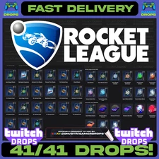 Rocket League Twitch Drops - 41/41 -RLW, RLCS, 3 NEMESIS, 6 APEX WHEEL, 8 NUKE!