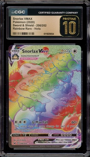 Pokemon Snorlax VMAX Sword & Shield Secret Rare #206 CGC 10 Pristine
