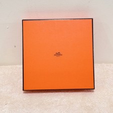 Herm s Paris Orange Empty Gift Box 7" x 7" x 1.75" Made in France 601