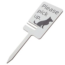 Please Pick Up Dog Poop Warning Sign Stake Yard Lawn Garden Decoration Sign